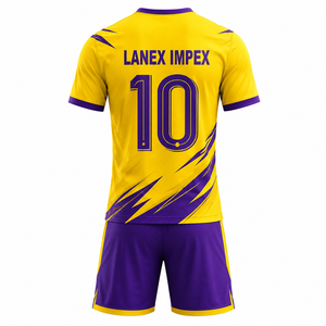 Ensemble de maillots de football personnalisés en gros pour hommes et garçons, tenue de sport d'équipe, maillot à manches courtes et short, kit de sublimation - Product Image 3