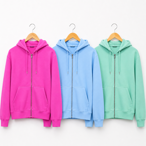 Women's <b>Pink</b> Fleece Zip-Up Hoodie <b>Sweatshirt</b> Breathable Casual Winter Wear Hoodie - Product Image 6