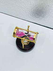 Reloj de arena náutico colgante de latón de 3.75'' con base de madera y brújula, decoración vintage - Product Image 3