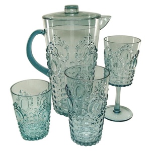 ชุดขวดน้ำและแก้วน้ำพลาสติกลายนูนแนววินเทจสำหรับกิจกรรมกลางแจ้ง - Product Image 6