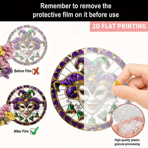 CIFbuy Adorno Colgante de Acrílico con Máscara de Carnaval Veneciana Colorida, Decoración de Cristal, Atrapasueños para Ventana, Pared, Decoración del Hogar, Idea de Regalo - Product Image 4