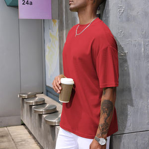 T-shirt surdimensionné léger pour homme, logo et design personnalisés, manches courtes, style épaules tombantes, col rond, tissu tricoté à séchage rapide - Product Image 3