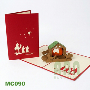Creative 3D Pop-Up Laser Cut Paper Vietnam Traditional Christmas Bird Greeting Card <b>Matte</b> <b>Varnishing</b> Offset Printing Souvenir - Product Image 3