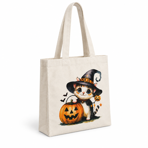 Sac fourre-tout Little Witch Kitty - 38x42 cm 38x42x0 cm 140 GSM Coton non teint Logo personnalisé Marquage personnalisé Impression personnalisée Utilisation promotionnelle - Product Image 3