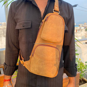 กระเป๋าสะพายไหล่อเนกประสงค์สำหรับผู้ชาย, กระเป๋าคาดอกหนังแท้ - Product Image 2