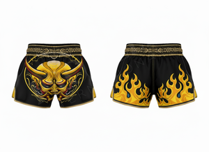 Shorts de Muay Thai personnalisés avec logo, pour hommes, en satin, pour la boxe, les arts martiaux, les combats, imprimés sur toute la surface. - Product Image 5