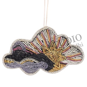 Hecho a mano respetuoso con el medio ambiente terciopelo/satén tela bordada personalizada al por mayor árbol de Navidad decoraciones camello mar caballo flor - Product Image 1