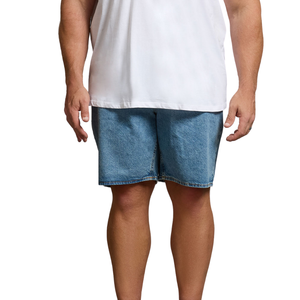 กางเกงยีนส์ขาสั้นไซส์ใหญ่สำหรับผู้ชาย ระบายอากาศได้ดี เหมาะสำหรับฤดูร้อน สไตล์ลำลอง ผ้าทอ เอวกลาง ใส่สบาย ขายส่ง ปรับแต่งได้ - Product Image 5