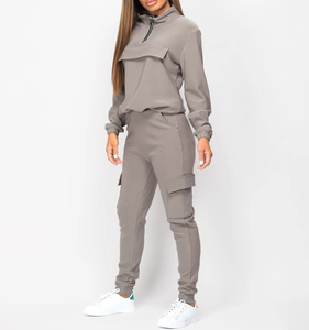 ชุดเซ็ทสองชิ้นแบบเต็มตัวสำหรับผู้หญิง ชุดวอร์มน้ำหนักเบา ระบายอากาศได้ดี สำหรับผู้หญิง ขนาดสั่งทำได้ สีพื้นและสีสันต่างๆ - Product Image 6