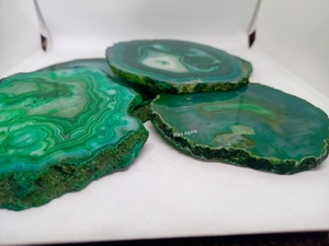 Wholesale natural Decorative Crystal Quartz <b>Agate</b> Green round shape <b>Coaster</b> Natural <b>agate</b> for decoration and gift - Product Image 3