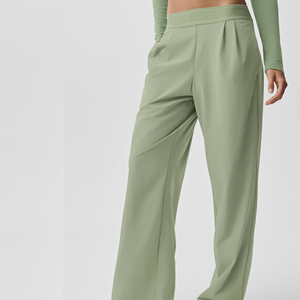 Pantalon cargo décontracté pour femme, coupe droite, taille haute, cordon élastique, confortable, idéal pour le yoga - Product Image 5