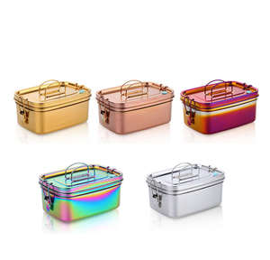 Boîte à lunch en acier inoxydable, hermétique, pour le stockage des aliments, cuisine, voyage, préparation des repas, bento, tiffin, cadeau, réutilisable, premium, durable. - Product Image 3