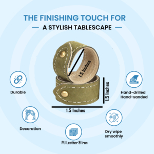 Vente chaude en cuir de forme circulaire rond de serviette cercle en métal boucle de serviette décoration de table rond de serviette en gros quantité en vrac - Product Image 2