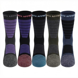 Crew <b>Socks</b> Geometric Pattern Blue Breathable Running <b>Socks</b> for Adults Spring Season - Product Image 1