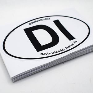 Custom Promotional Oval PVC <b>Vinyl</b> Logo Stickers | Glossy Finish Eco-Friendly UV Printed Waterproof & UV-Resistant Window Decals - Product Image 1