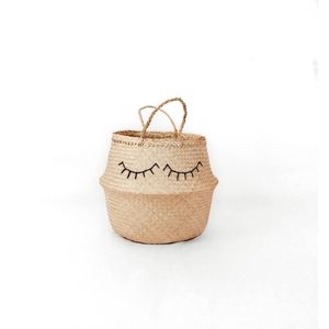 Wicker Belly Basket Handmade Woven Storage Basket Natural Seagrass Basket for Laundry Plant <b>Pot</b> Home Decor Use - Product Image 2