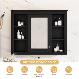 Moderno Armadietto Portamedicinali da Parete 35 X 27.5 con Specchio, Mobile per Bagno - Product Image 5