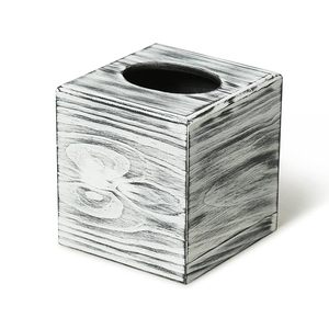 Wooden Country Style Square Handmade Rustic Durable Tissue Holder Desktop Decor - Product Image 1