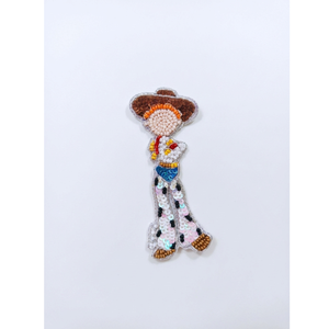 Hand Beaded Cowgirl Girl Patch Embroidered Sequin Western Character Applique for Jackets <b>Bags</b> <b>Hats</b> Garment Decoration - Product Image 1