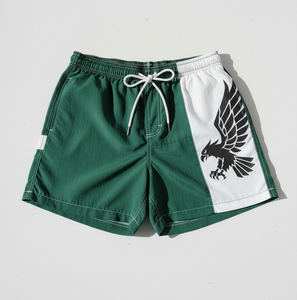 Shorts coupe-vent personnalisés pour hommes, séchage rapide, en nylon, style streetwear, imprimé aigle, color block, pour l'été, décontracté, sportswear - Product Image 1