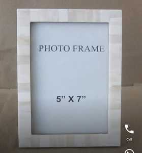 Best Sale Stylish Bone Inlay Round <b>Photo</b> <b>Frames</b> Handmade Decorative Florals Coastal Design 4-Piece Set for Home Decor - Product Image 6