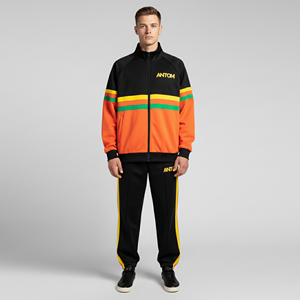 Stylish Hooded Solid Casual <b>Men's</b> Heavyweight Cotton Fleece Breathable Elastic Waist Tracksuits for Gym Running High Quality New - Product Image 2