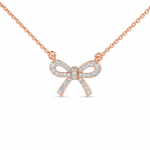 Collar con Colgante de Diamante Cultivado en Laboratorio con Lazo de Lujo para Mujer, Oro de 10K, 14K, 18K, Plata 925, 935, Joyería Fina - Product Image 2