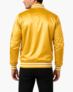 Premium varsity <b>jacket</b> made for all day comfort with ribbed detailing and modern athletic inspired styling for casual outfits - Product Image 3