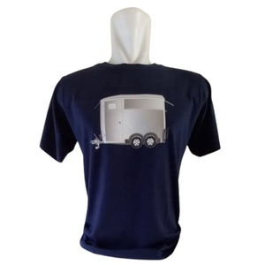 เสื้อยืดคอกลมสำหรับทุกเพศเสื้อยืดคอกลมผ้าคอมบ์คอตตอน100% โลโก้ขี่ม้าออกแบบได้ตามต้องการ - Product Image 2