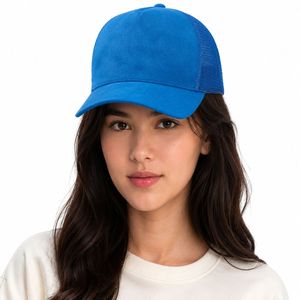 Casquette Trucker en Maille Bleue à 6 Panneaux, Réglable, Unisexe, Décontractée, pour Printemps et Été - Product Image 3