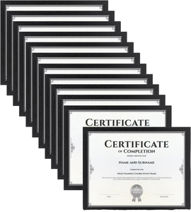 Cadre rectangulaire horizontal en bois noir rustique, élégant, durable et écologique, idéal pour la présentation de certificats sur bureau ou mur, pour la maison ou le bureau. - Product Image 1