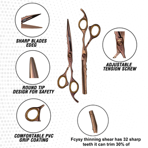 Ciseaux de barbier professionnels en acier inoxydable de haute qualité pour la coiffure et la coupe de cheveux en salon, vente en gros - Product Image 5