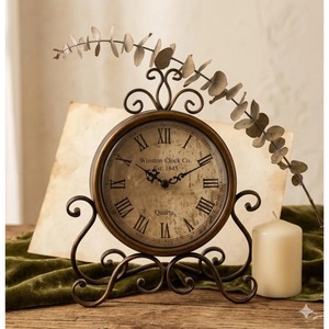 Reloj de Escritorio Circular de Metal, Movimiento de Cuarzo, Funciona con Batería, Diseño Tradicional, Visualización de Hora con Agujas - Product Image 4