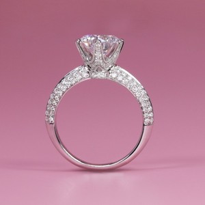 Anello <span class=keywords><strong>di</strong></span> Fidanzamento SGARIT Personalizzato in Oro 18K con Diamante Coltivato in Laboratorio IGI Vvs D 3ct Taglio Radiant per Matrimoni e Feste - Product Image 1