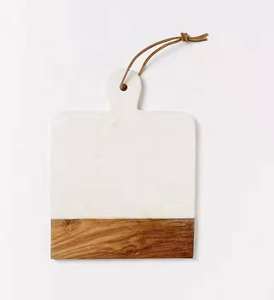 Tabla de Cortar de Mármol Blanco con Diseño de Hoja Simple y Moderno para Cocinas de Alta Gama, Ecológica y de Alta Calidad para Uso en Restaurantes - Product Image 1
