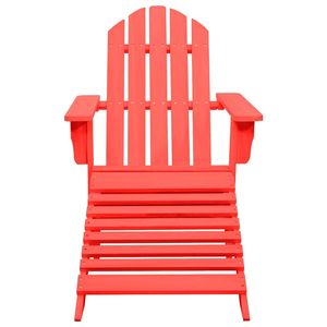 Sedia Adirondack in legno massello di abete con mobili da giardino in stile rosso ottomano - Product Image 2