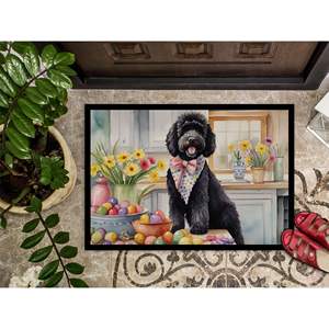 Nouveau paillasson extérieur portugais chien d'eau pour entrée 18H X 27W intérieur-extérieur antidérapant tapis à poils bas décoration de Pâques lavable - Product Image 3