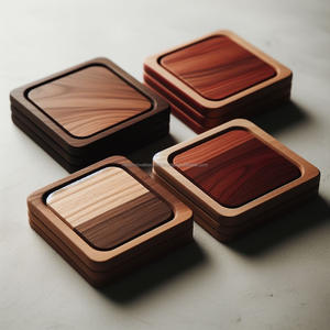 Sous-verres carrés en bois pour boissons Sous-verres écologiques et durables pour tasses à thé Blocs à découper durables - Product Image 2