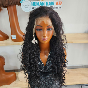 Perruque en cheveux humains vierges vietnamiens 100% naturels, bouclés birmans, longue, double épaisseur, transparente pour dentelle, densité 200%, 26 pouces - Product Image 3