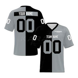 Maillot de football américain personnalisé, impression par transfert thermique, nom de l'équipe, respirant, séchage rapide, col rond, manches courtes, logo avant - Product Image 4
