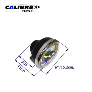 Faro Delantero Redondo de 6 Pulgadas con Lente de Color Arcoíris para Motocicleta, Marca TAIWAN CALIBRE, para Monkey DAX H4 12V con Carcasa Negra - Product Image 2