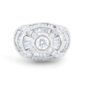 3.75 CT Moissanite <b>Emerald</b> Cut 925 <b>Silver</b> Rhodium Plated Luxury Engagement <b>Ring</b> - Product Image 1