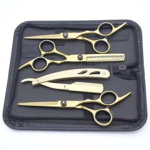 Ensemble de ciseaux de coiffure professionnels en acier inoxydable 440C, lame tranchante, manche moyen, pour droitiers, légers, réutilisables, pour salon - Product Image 4