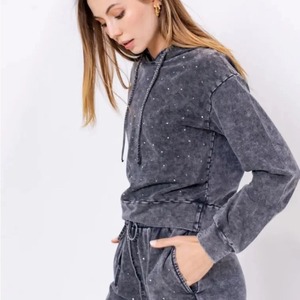 Sweat à capuche boxy pour homme, coupe droite, épaules tombantes, imprimé personnalisé avec strass, en jersey polyester/coton épais et écologique 230g - Product Image 4