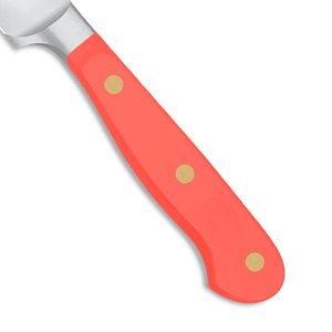 Couteau de cuisine durable avec manche triple rivet rouge corail, lame en acier inoxydable tranchante pour couper la viande et les légumes - Product Image 3