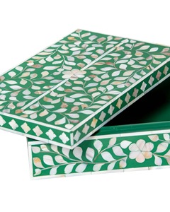 Caja de Joyería Moderna de Alta Calidad Hecha a Mano con Incrustaciones de Madreperla con Diseño Floral y Almacenamiento Decorativo - Product Image 3