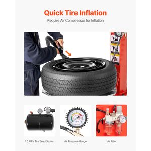 Smontagomme con Motore in Rame da 1.5HP, Durevole per Pneumatici SUV, Manometro Pressione Aria, Ganasce di Bloccaggio, Azionamento a Pedale - Product Image 4