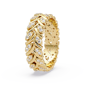 Anillo de Eternidad Art Deco de Oro Amarillo de 14K con Diamantes Cultivados en Laboratorio de 0.35 Quilates TW, Anillo de Compromiso Unisex, Joyería Fina - Product Image 3