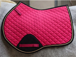 Quilted Horse Saddle Pad | Breathable <b>Equestrian</b> Saddle Cloth with Faux Fur Trim | Horse Riding Equipment Wholesale - Product Image 4