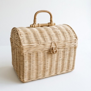 Maletas infantiles adorables para niños, maletas de ratán natural hechas a mano, bolsas de viaje. - Product Image 3